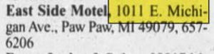East Side  Motel - Mar 2002 Ad (newer photo)